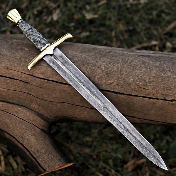 Handmade Damascus Steel Pirate Sword - Viking Cutlass for Cosplay & LARP