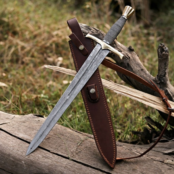 Handmade Damascus Steel Pirate Sword - Viking Cutlass for Cosplay & LARP