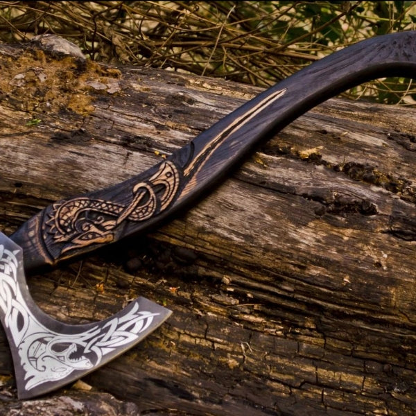 Custom Handmade Carbon Steel Viking Axe Tomahawk Axe Throwing Hatchet