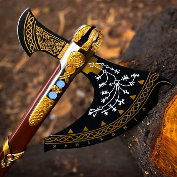 Leviathan Axe God Of War Kratos Axe Carbon Steel With Leather Sheath