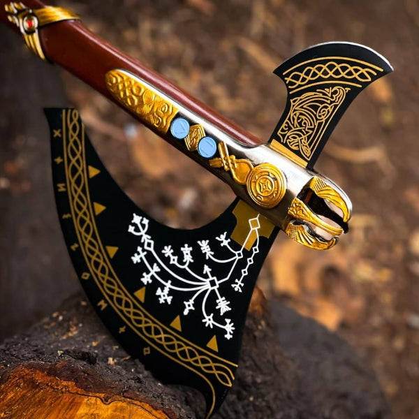 Leviathan Axe God Of War Kratos Axe Carbon Steel With Leather Sheath