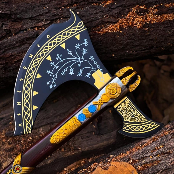 Leviathan Axe God Of War Kratos Axe Carbon Steel With Leather Sheath