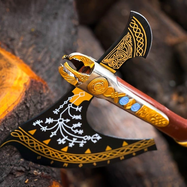 Leviathan Axe God Of War Kratos Axe Carbon Steel With Leather Sheath