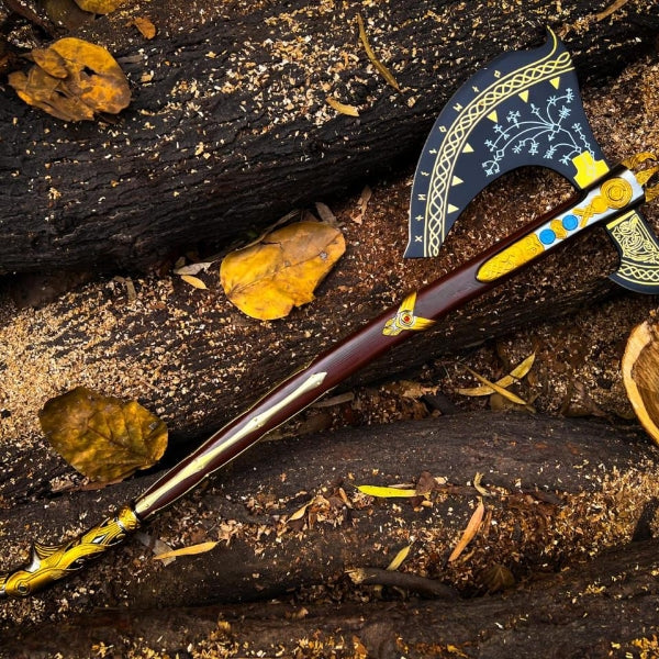 Leviathan Axe God Of War Kratos Axe Carbon Steel With Leather Sheath