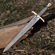 Handmade Damascus Steel Pirate Sword -  Viking Cutlass for Cosplay & LARP thumbnail
