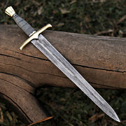 Handmade Damascus Steel Pirate Sword -  Viking Cutlass for Cosplay & LARP thumbnail