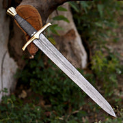 Handmade Damascus Steel Pirate Sword -  Viking Cutlass for Cosplay & LARP thumbnail