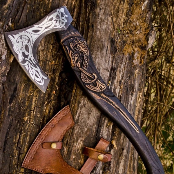 Custom Handmade Carbon Steel Viking Axe Tomahawk Axe Throwing Hatchet