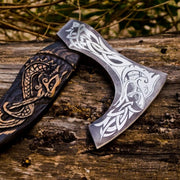 Custom Handmade Carbon Steel Viking Axe Tomahawk Axe Throwing Hatchet thumbnail