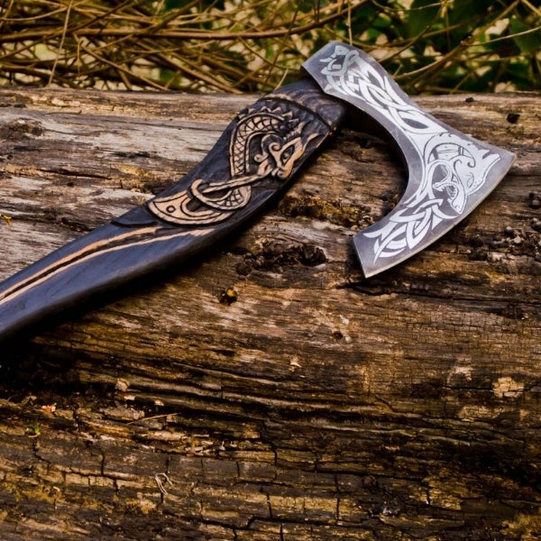 Custom Handmade Carbon Steel Viking Axe Tomahawk Axe Throwing Hatchet