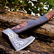 Custom Handmade Carbon Steel Viking Axe With Sheath thumbnail