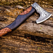 Custom Handmade Carbon Steel Viking Axe With Sheath thumbnail