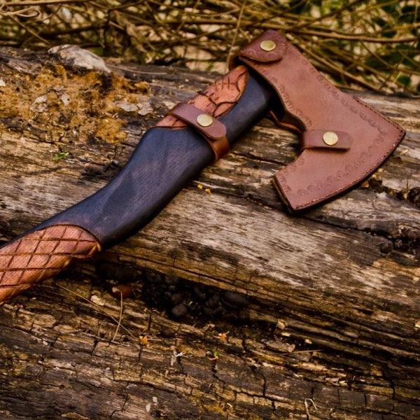 Custom Handmade Carbon Steel Viking Axe With Sheath