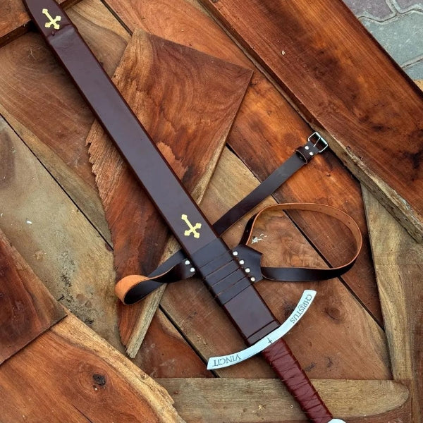 Handmade Faithkeeper Templar Sword – High Carbon Steel Crusader Replica With Scabbard