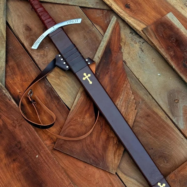 Handmade Faithkeeper Templar Sword – High Carbon Steel Crusader Replica With Scabbard