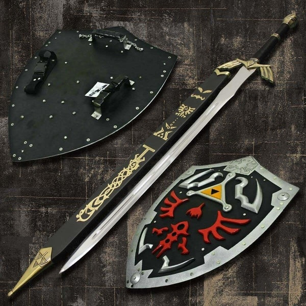 The Legend of Zelda Dark Link's Master Sword & Black Hylian Shield Set – High-End Replica