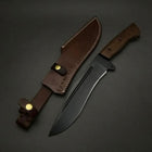 HANDMADE D2 TOOL STEEL BOWIE KNIFE WITH LEATHER SHEATH