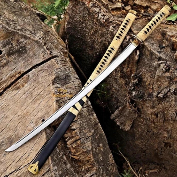 Hand-Forged 1060 Steel Katana: Authentic Japanese Samurai Sword.