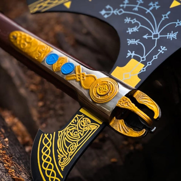 Leviathan Axe God Of War Kratos Axe Carbon Steel With Leather Sheath
