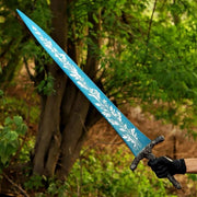 Custom Handmade Great Sword of Metal – Moonlight Inspired Replica with Leather Sheath thumbnail