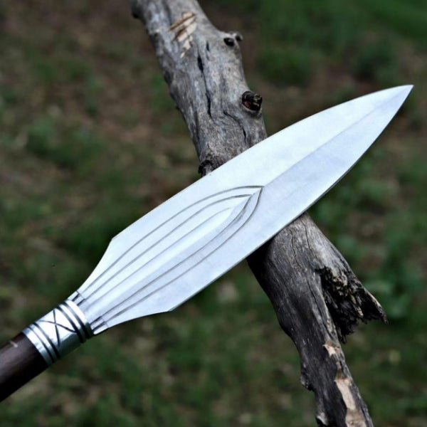 Carbon Steel Viking Spear Sword with Sheath Handmade Medieval