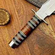 Hand Forged CUSTOM D2 STEEL Hunting Knife Full Tang With Leather Sheath thumbnail