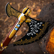 Leviathan Axe God Of War Kratos Axe Carbon Steel With Leather Sheath thumbnail