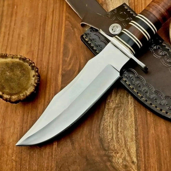 Hand Forged CUSTOM D2 STEEL Hunting Knife Full Tang With Leather Sheath