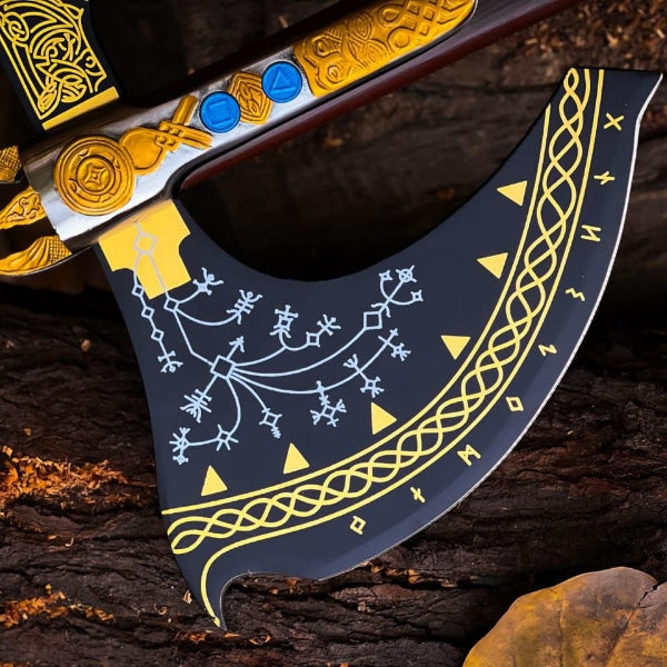 Leviathan Axe God Of War Kratos Axe Carbon Steel With Leather Sheath