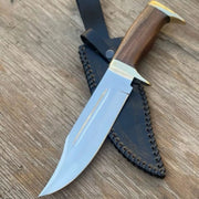 Custom Handmade J2 Steel Bowie Knife with Brass Guard and Rosewood Handle & Sheath thumbnail