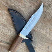 Custom Handmade J2 Steel Bowie Knife with Brass Guard and Rosewood Handle & Sheath thumbnail
