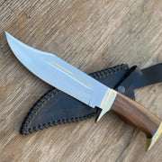 Custom Handmade J2 Steel Bowie Knife with Brass Guard and Rosewood Handle & Sheath thumbnail