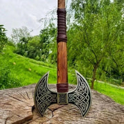 Double Head Viking Axe. Hand-Forged Carbon Steel Axe thumbnail